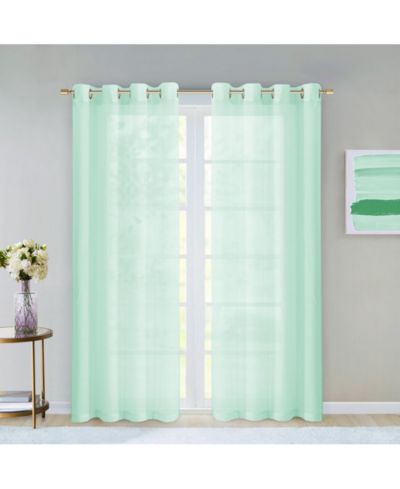 Прозрачная тюлевая панель для окна Dainty Home Malibu Linen Look с люверсами