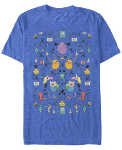 Fifth Sun Men's Adventure Time Mirrored Icons Short Sleeve T- shirt