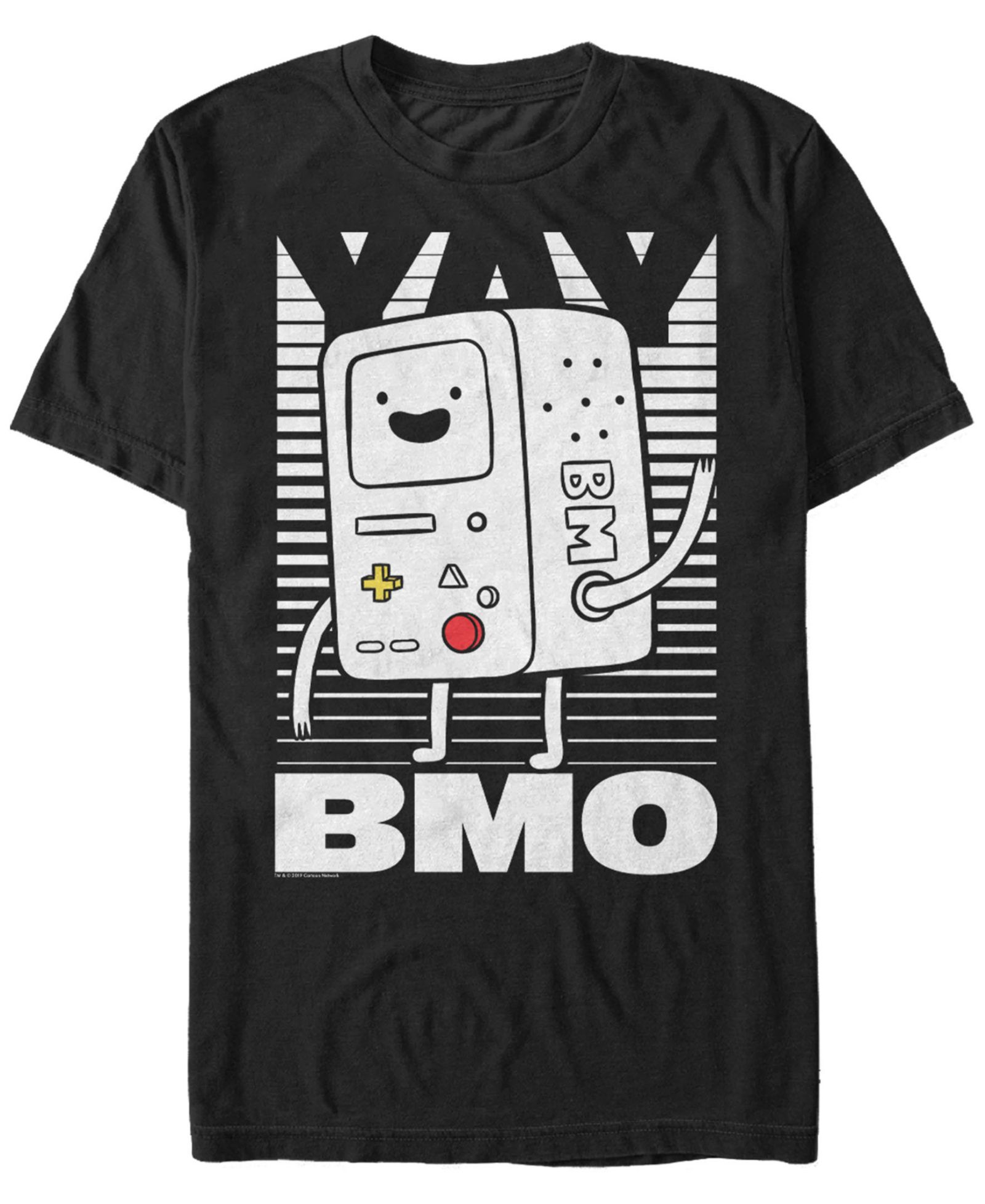 Fifth Sun Men's Adventure Time BMO Wave Yay Halftone Fade Short Sleeve T- shirt