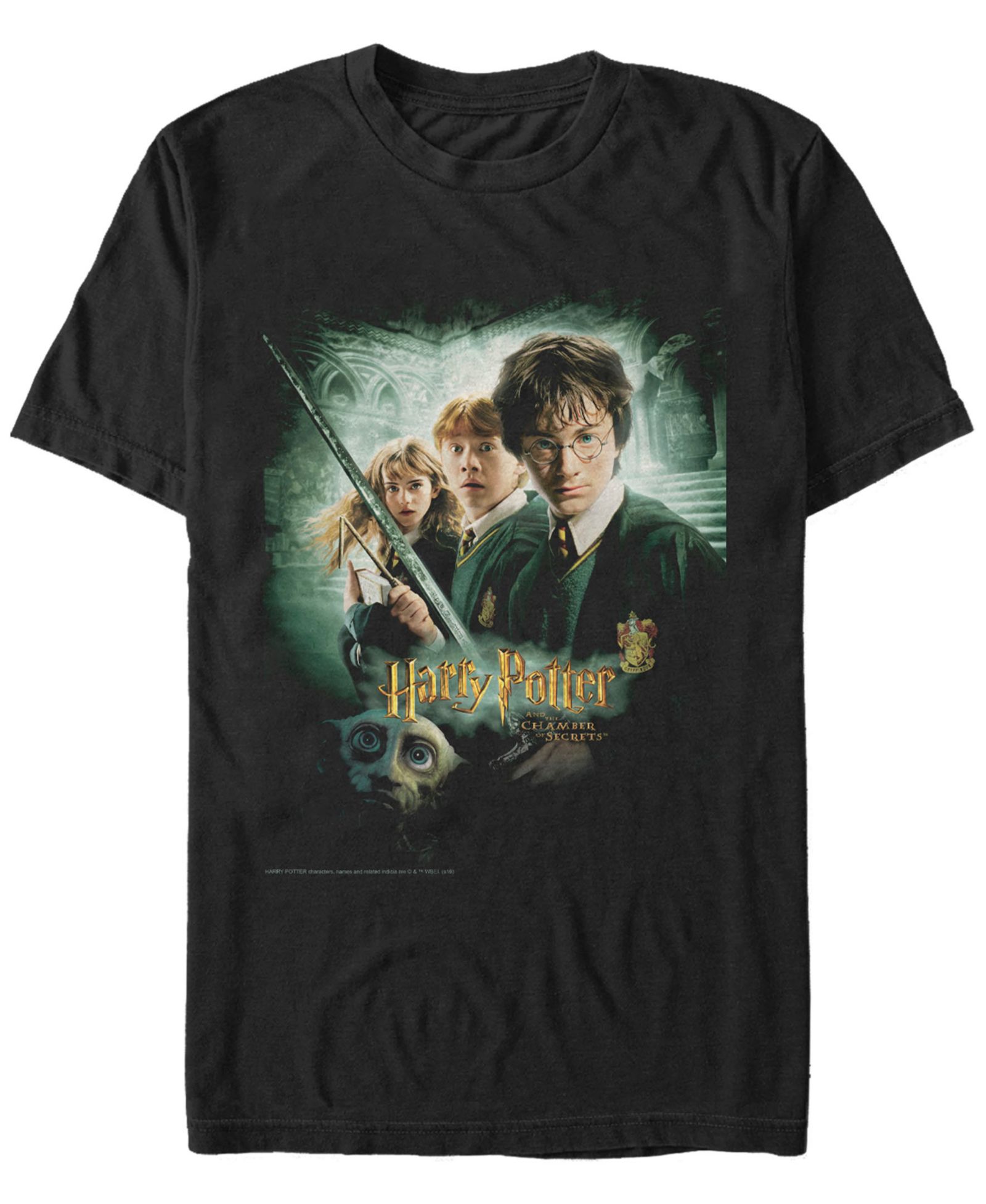 Fifth Sun Harry Potter Men's Chamber of Secrets Ron Harry Hermione Dobby Poster Short Sleeve T-Shirt
