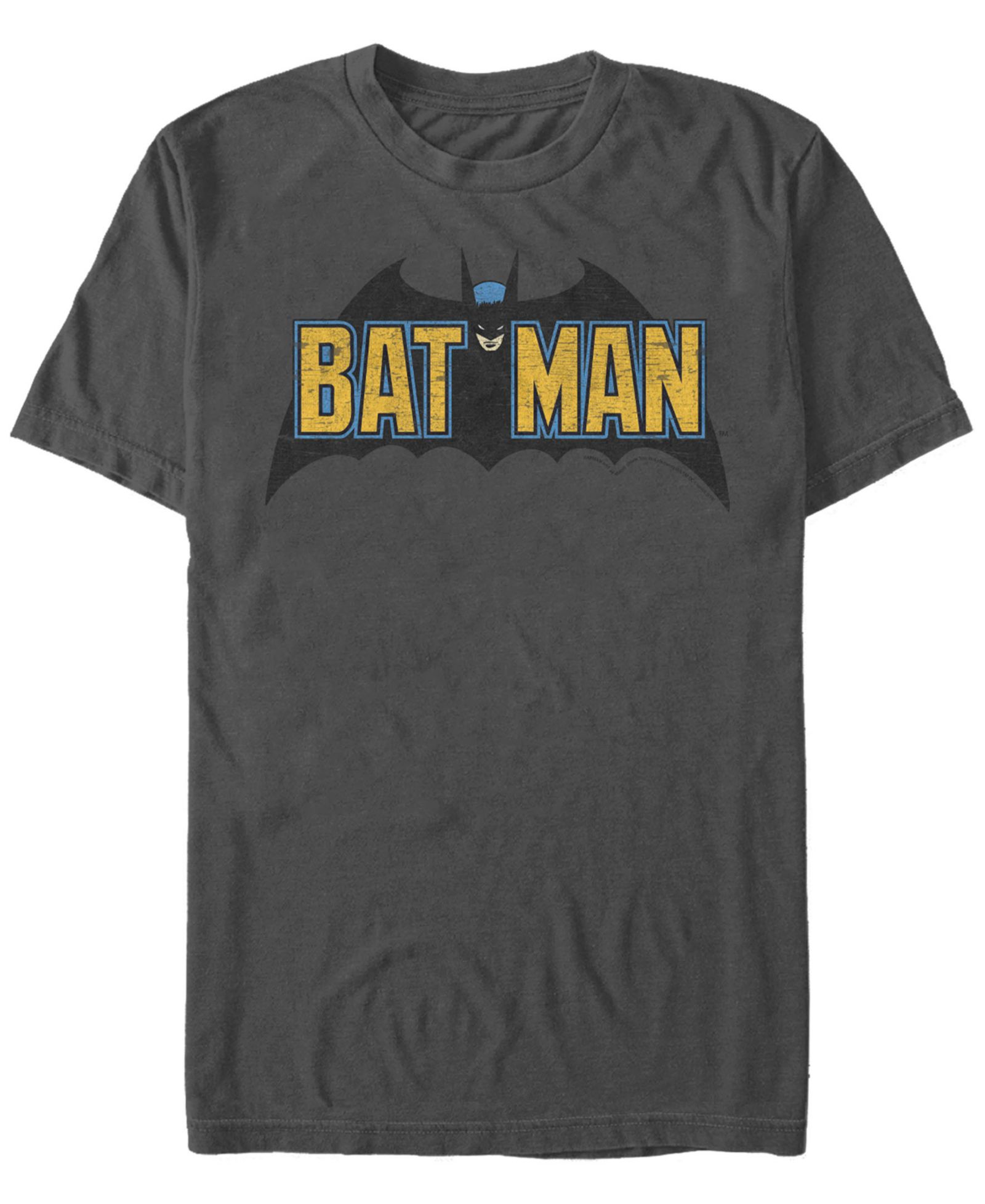 Fifth Sun DC Men's Batman Classic Text Bat Logo Short Sleeve T-Shirt