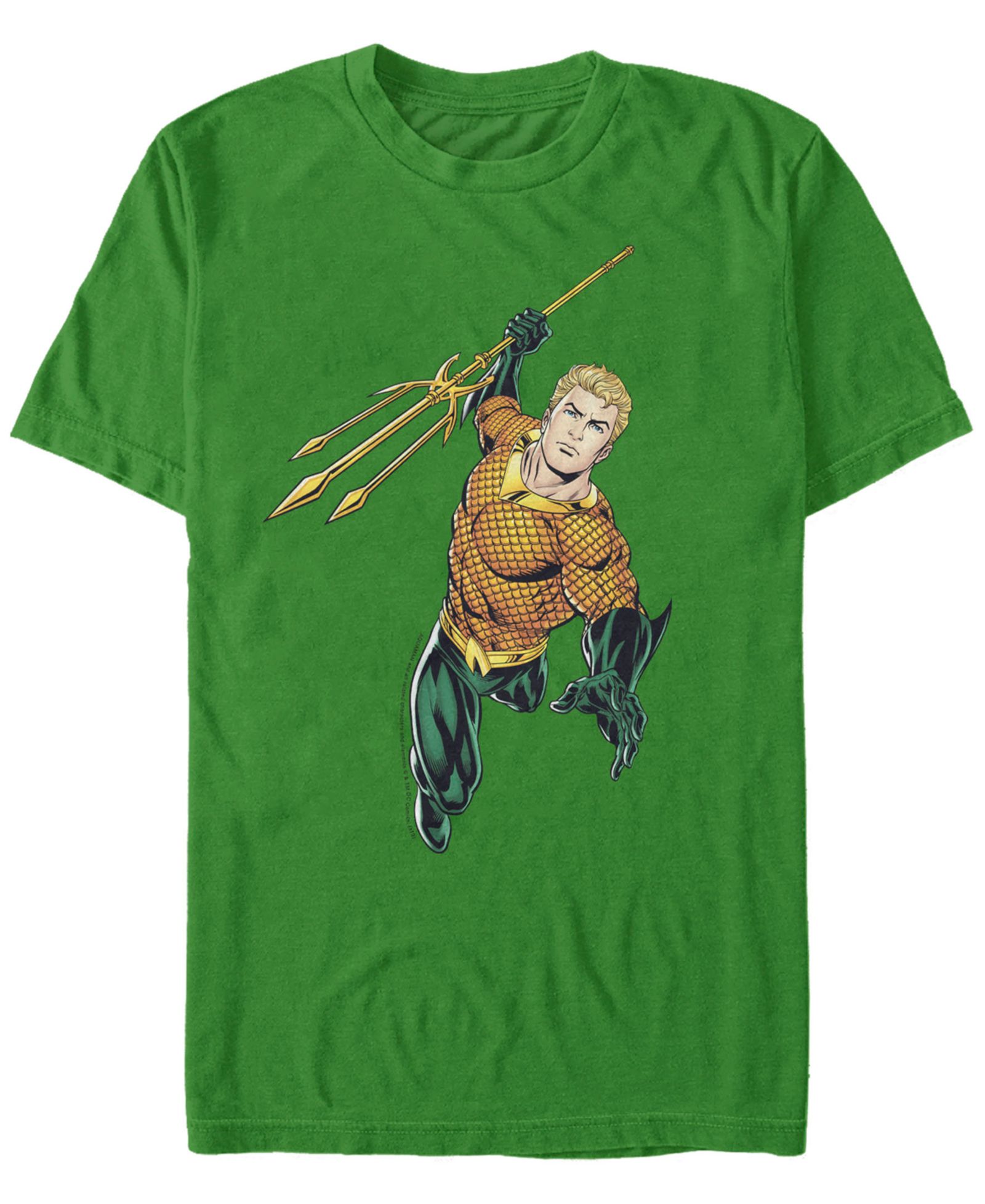 Fifth Sun DC Men's Aquaman Trident Action Pose Short Sleeve T-Shirt