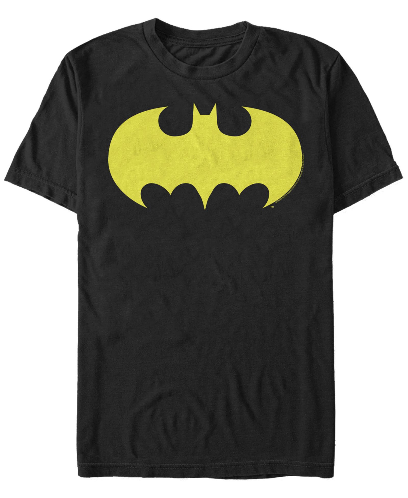 Fifth Sun DC Men's Batman Classic Yellow Bat Logo Short Sleeve T-Shirt