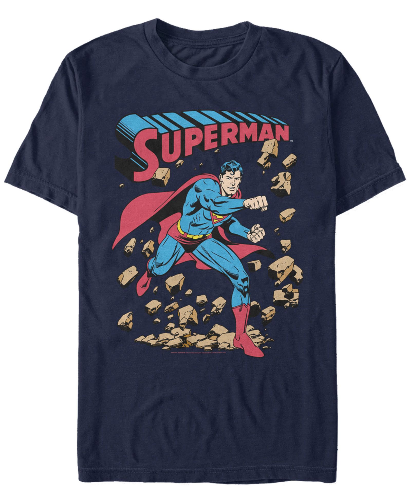 Fifth Sun DC Men's Superman Rock Punch Short Sleeve T-Shirt