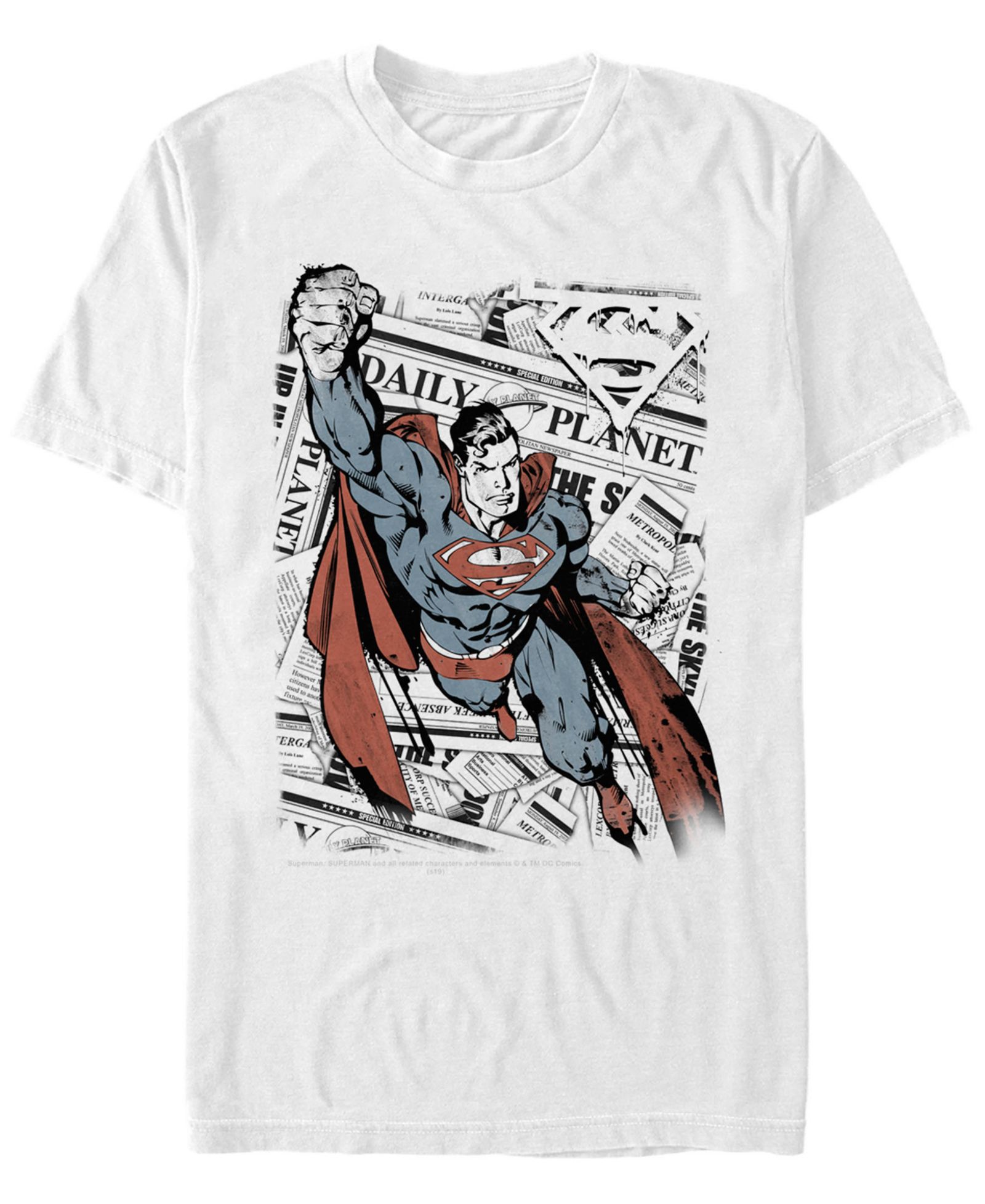 Мужская футболка Fifth Sun DC Superman Daily Planet Newspaper, с коротким рукавом
