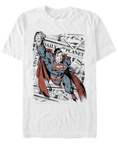 Fifth Sun DC Men's Superman Daily Planet Newspaper Portrait Short Sleeve T-Shirt