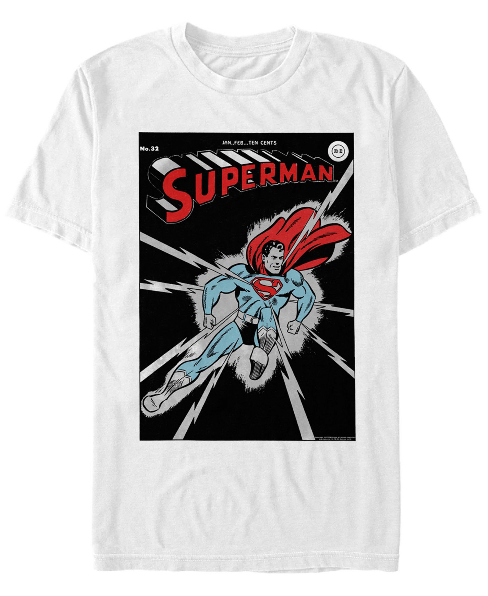 Fifth Sun DC Men's Superman Lightning Comic Cover Short Sleeve T-Shirt