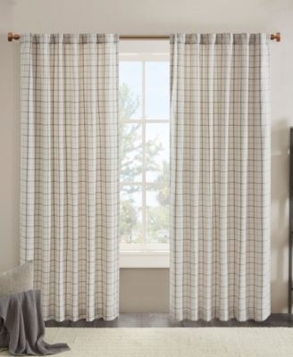 Штора Madison Park Brown plaid, 50x95 in, с карманом для штанги