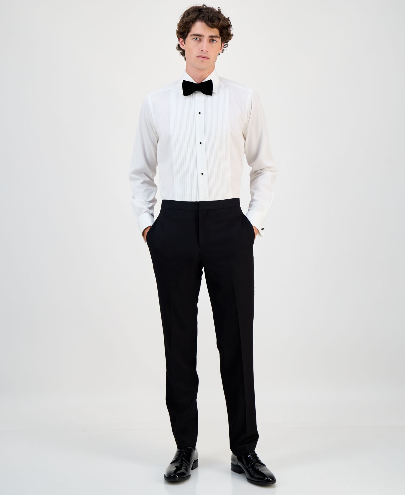 Alfani Men's Slim-Fit Stretch Black Tuxedo Pants, Created for Macy's