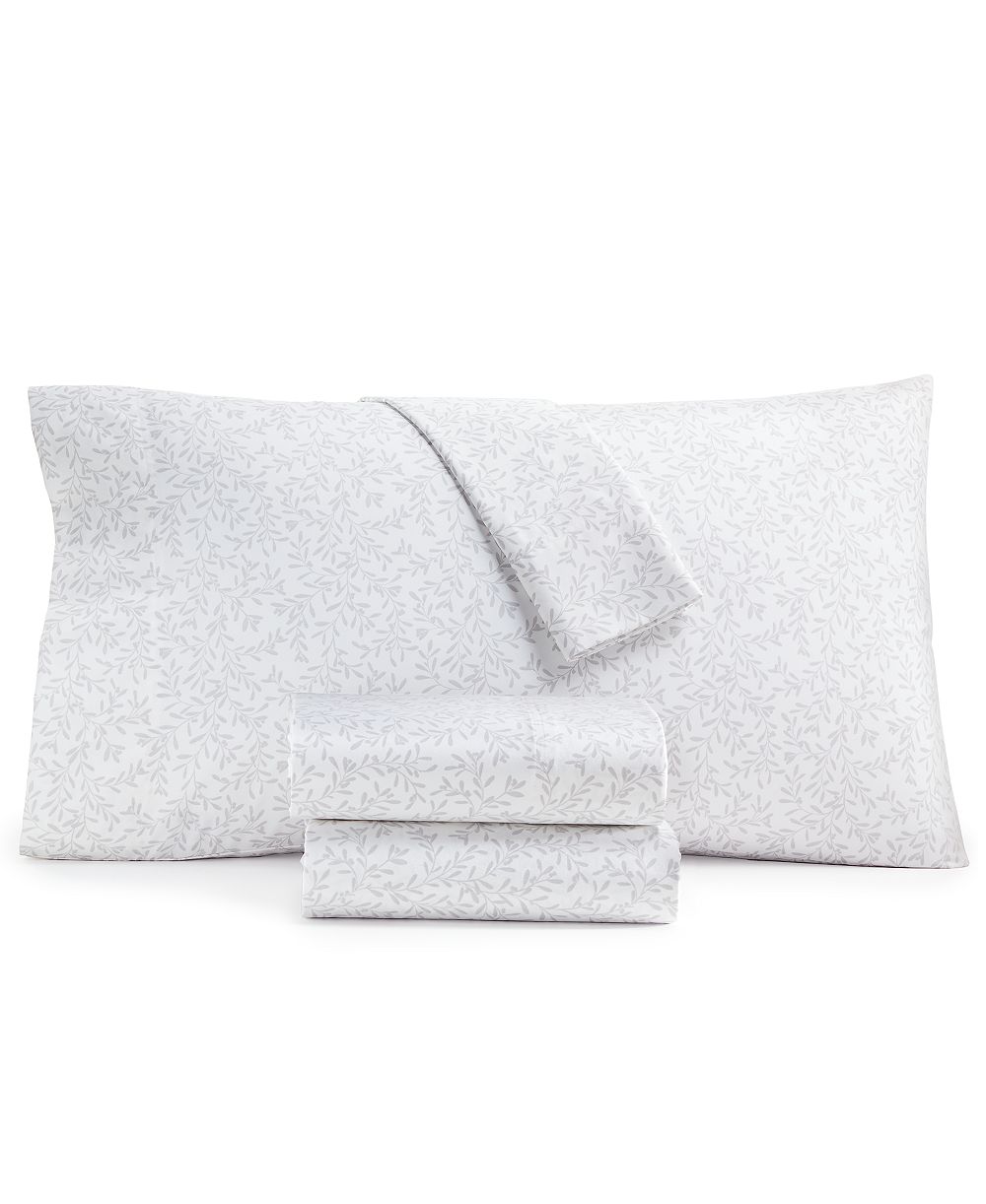 Charter Club 550 Thread Count Printed Cotton 4-Pc. Sheet Set, King, Exclusively at Macy’s
