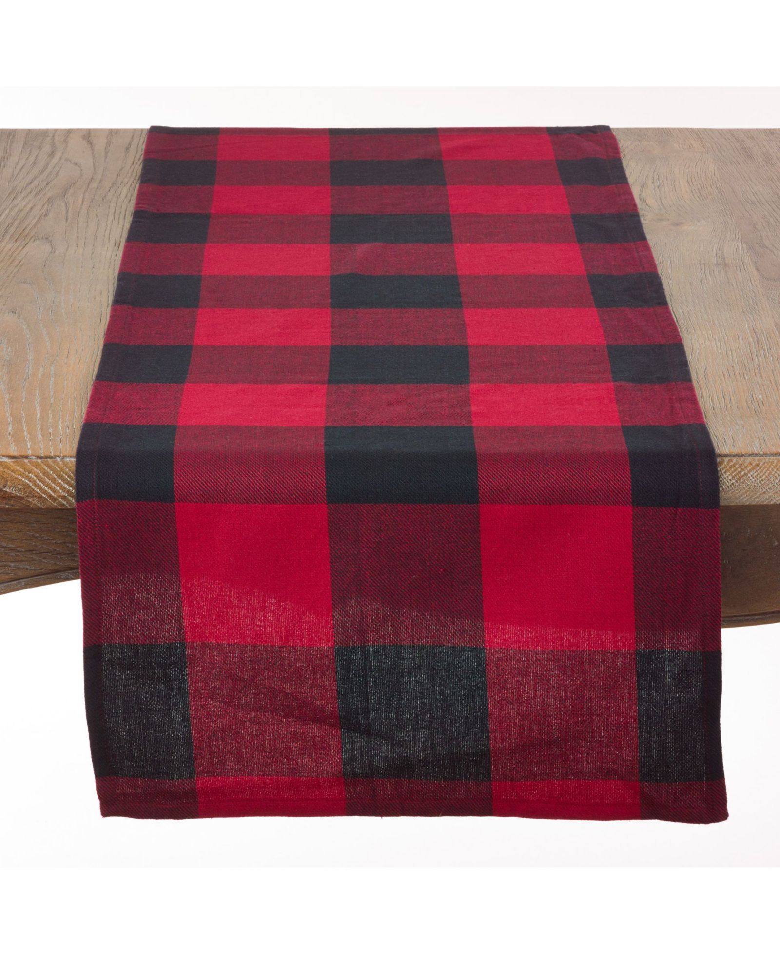 Saro Lifestyle Cotton Table Runner with Buffalo Plaid Pattern, 16" x 90"