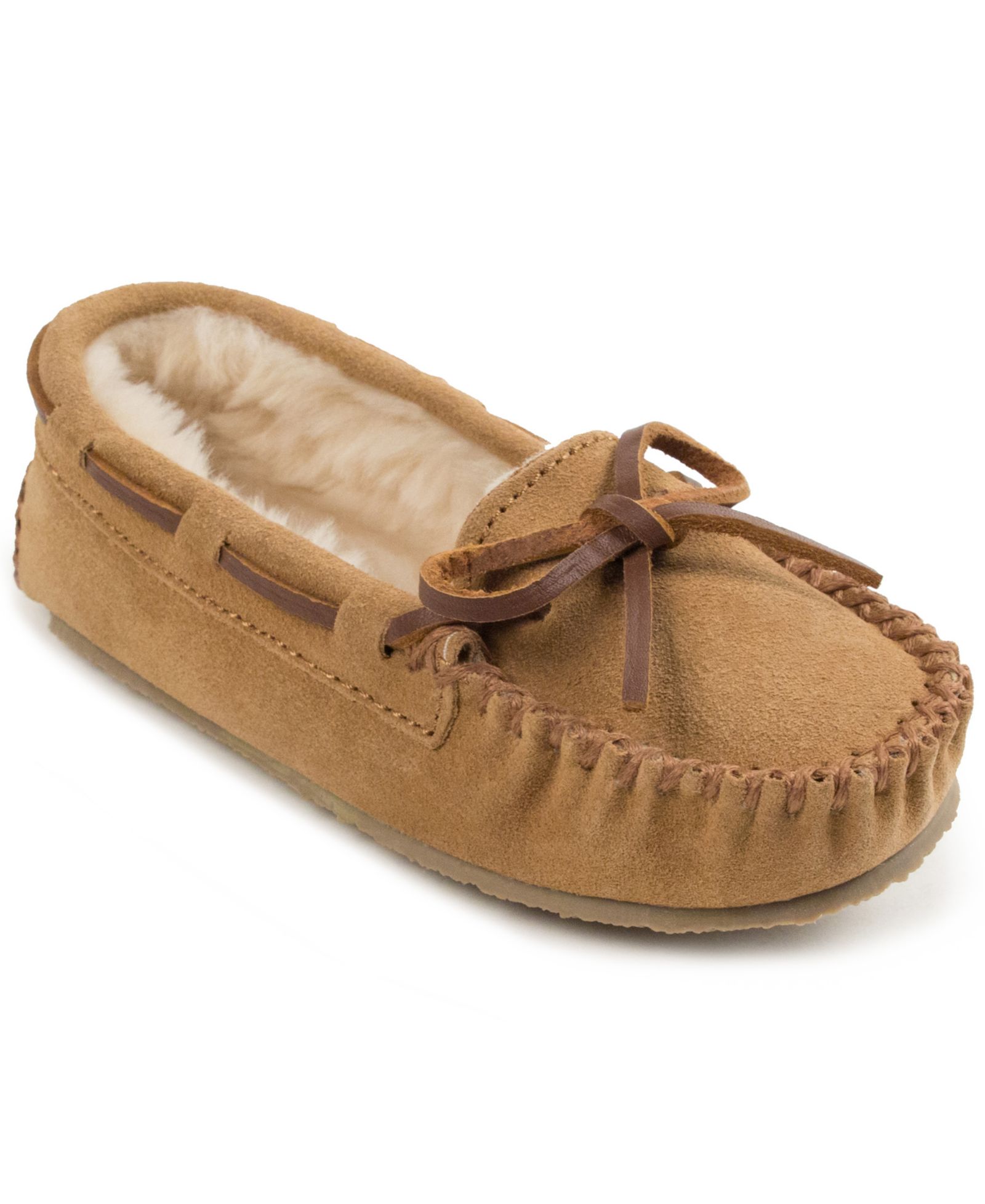 Детские тапочки Minnetonka Cassie Suede Faux Fur Lined