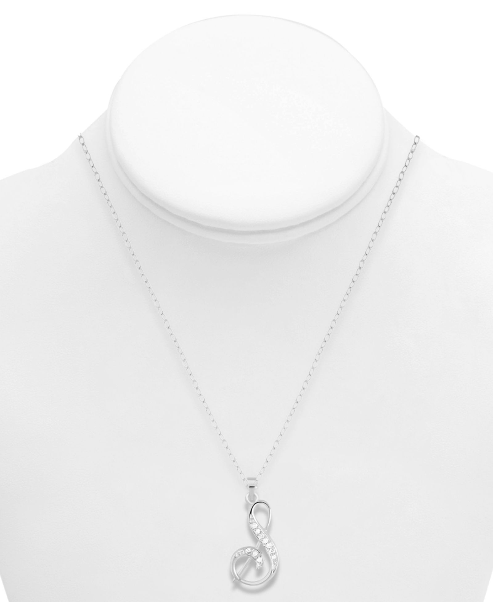Подвеска Diamond S Initial 18" в стерлинговом серебре