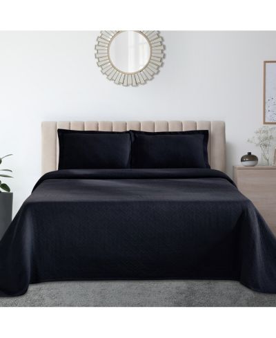 Superior 100% Cotton Basketweave Matelasse All-Season 3-piece Coverlet Set, King