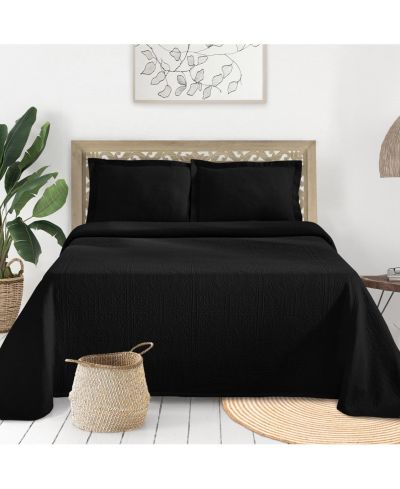 Superior 100% Cotton Fleur De Lis Medallion All-Season 3-Piece Coverlet Set, Queen