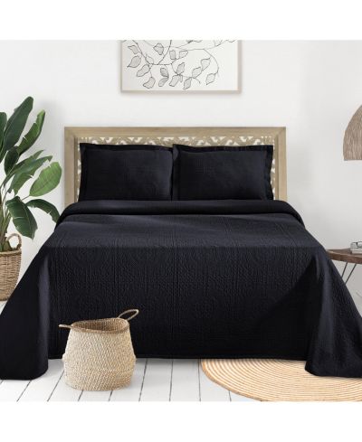 Superior 100% Cotton Fleur De Lis Medallion All-Season 2-Piece Coverlet Set, Twin