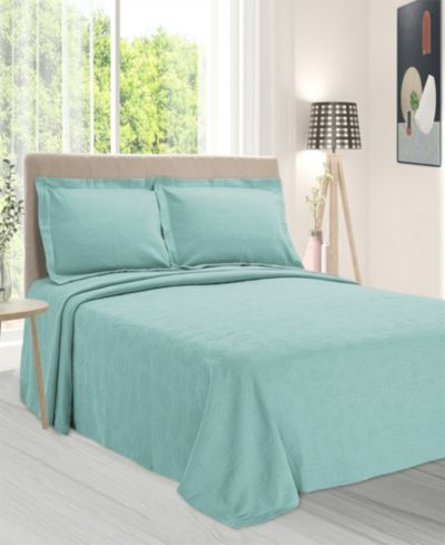 Superior 100% Cotton Paisley Matelasse All-Season 3-Piece Coverlet Set, Queen