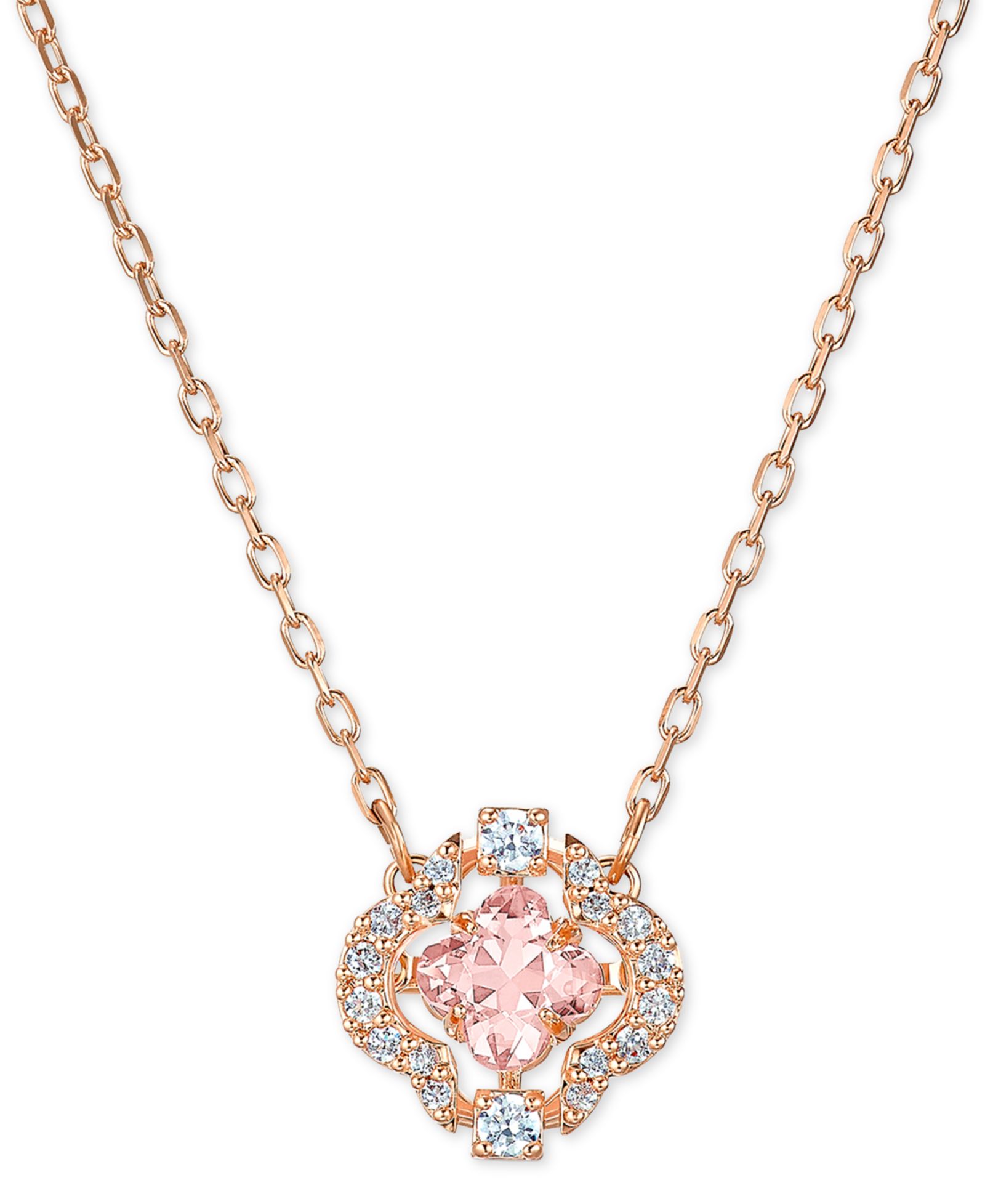 Swarovski Подвеска-ожерелье с кристаллами Rose Gold-Tone, 14-7/8" + 2" удлинитель