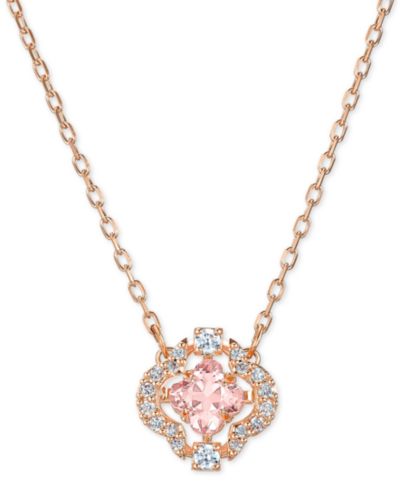 Swarovski Подвеска-ожерелье с кристаллами Rose Gold-Tone, 14-7/8" + 2" удлинитель