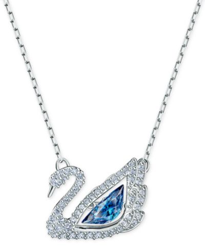 Подвеска-кулон Swarovski Silver-Tone Cubic Zirconia Swan, 14-7/8" + 2" удлинитель