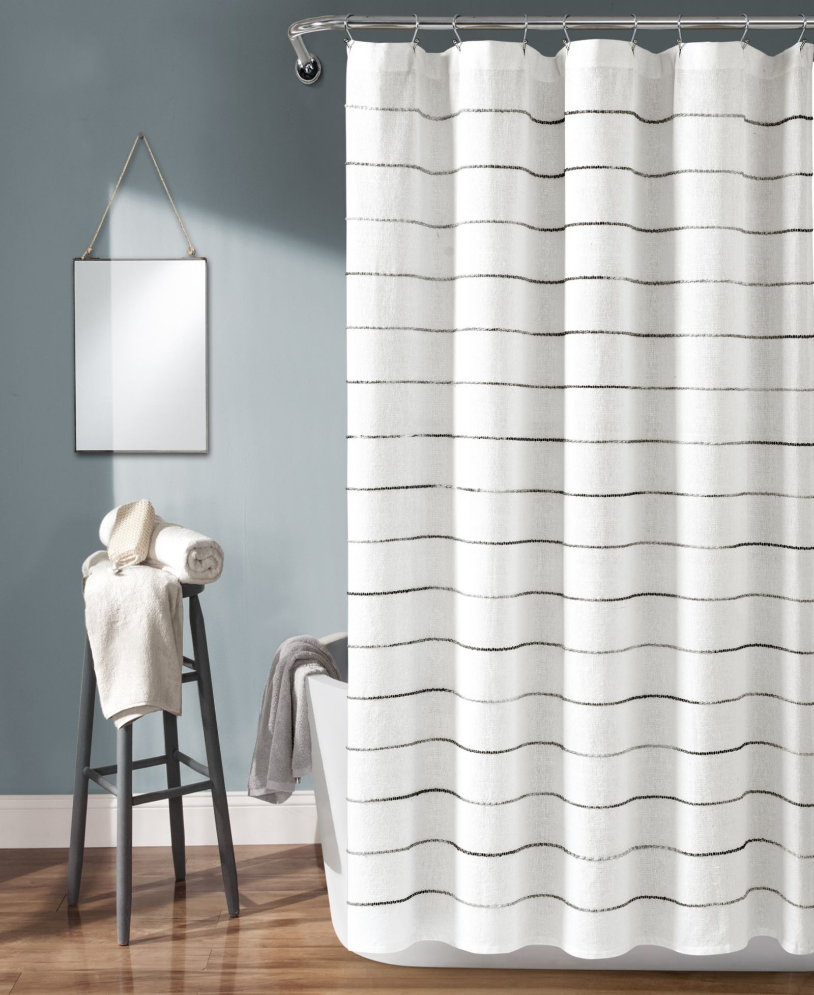 Lush Décor хлопковая занавеска для душа Ombre Stripe 72" x 72"