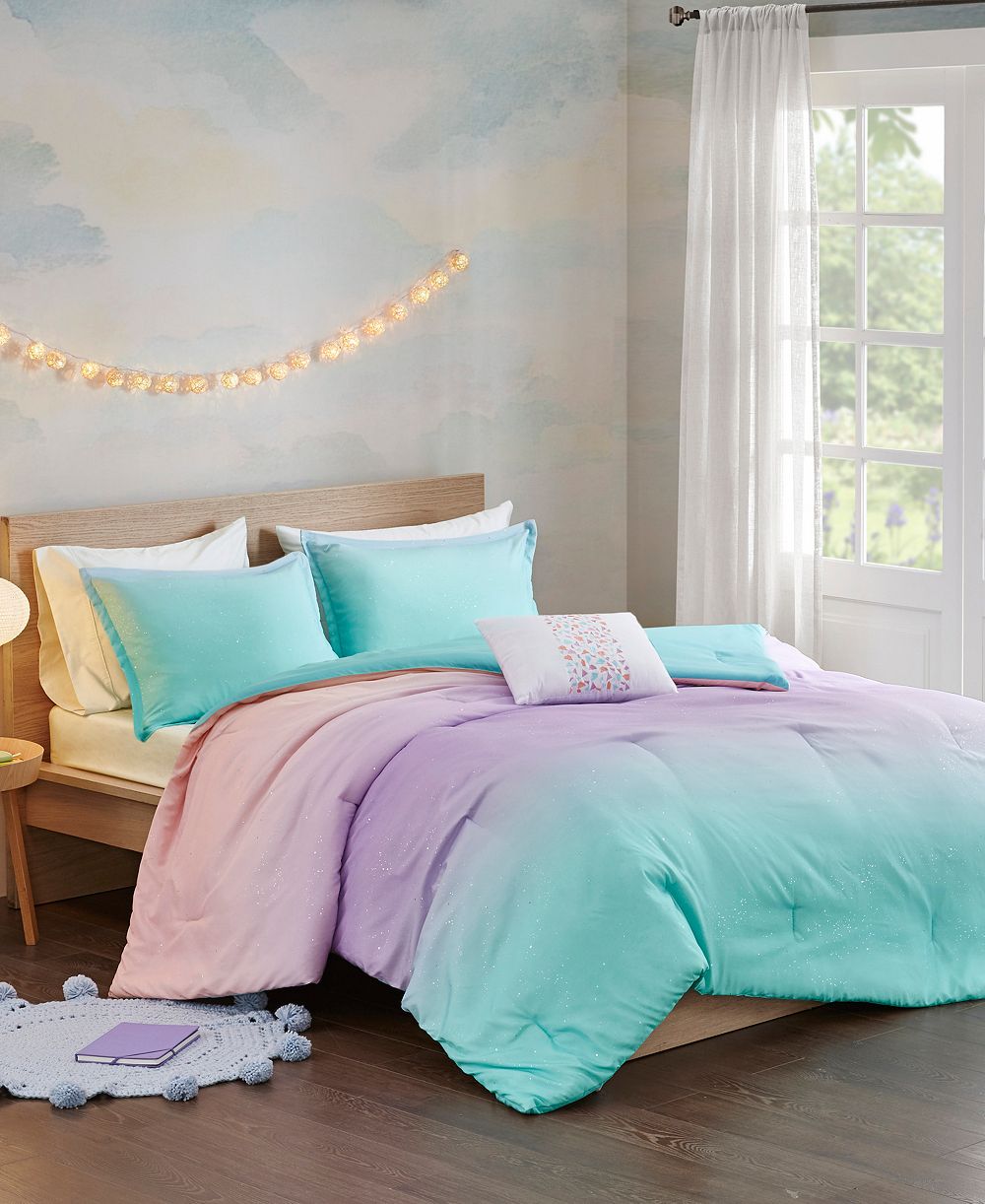 Intelligent Design Glimmer Ombre Reversible 3-Pc. Comforter Set, Twin/Twin XL