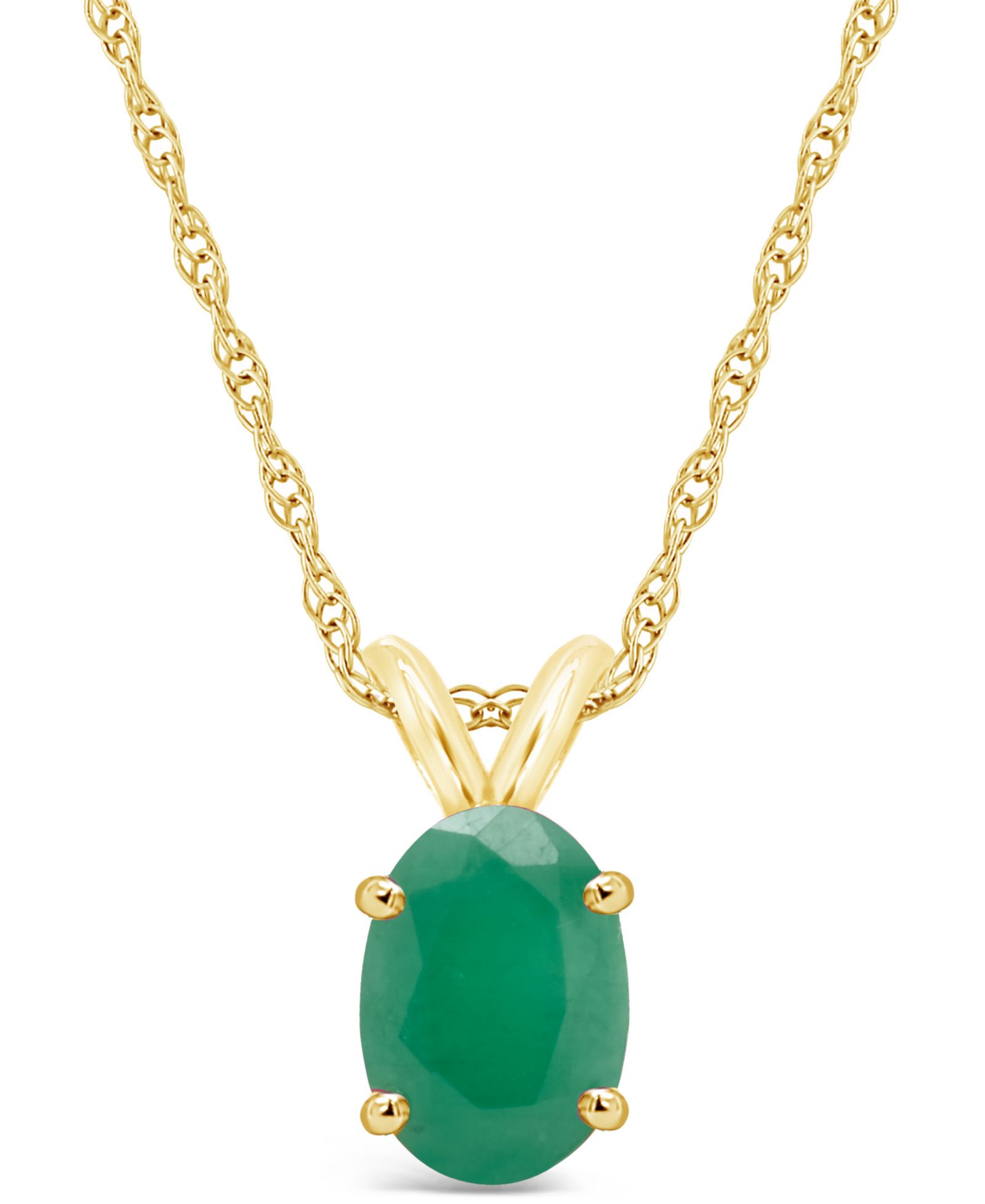 Emerald (3/4 ct. t.w.) Pendant Necklace in 14k Yellow Gold