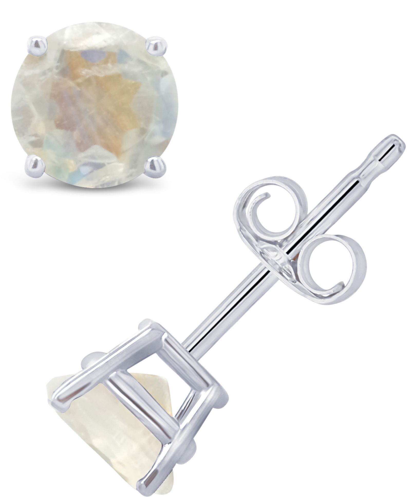 Moonstone (1-1/10 ct. t.w.) Stud Earrings in 14K White or Yellow Gold