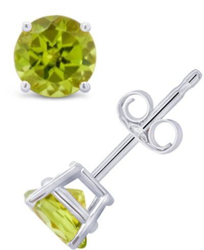 Peridot (1 ct. t.w.) Stud Earrings in 14K White or Yellow Gold