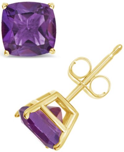 Серьги-гвоздики с гранатом (3 шт.) в золоте 14K желтом. Также доступны с перидотом, аметистом и цитрином