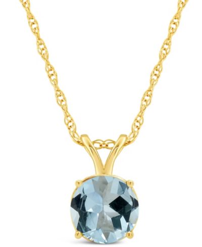 Подвеска с аквамарином 1-1/4 ct. t.w. в золоте 14K Yellow Gold