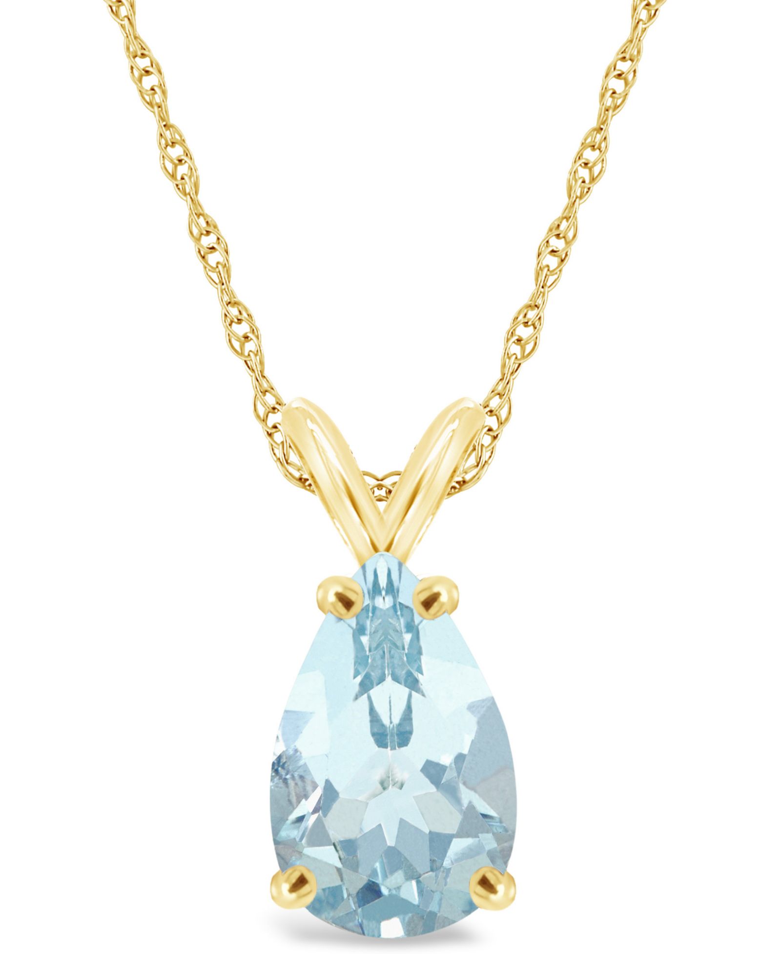 Macy's кулон Aquamarine 14K Yellow Gold