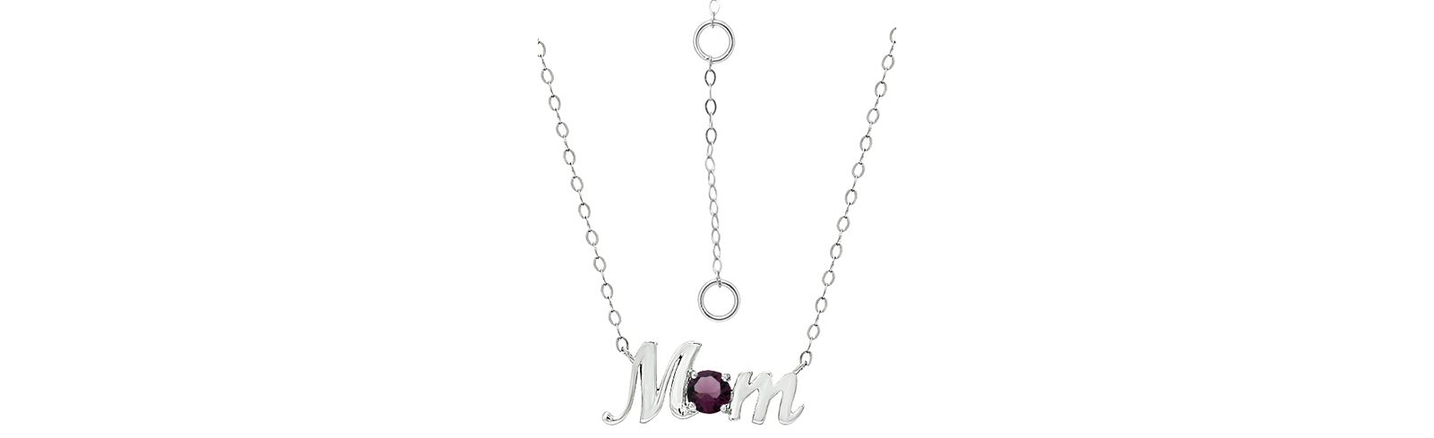Подвеска-кулон Giani Bernini Crystal Birth Month "Mom" из стерлингового серебра, 16" + 2" удлинитель