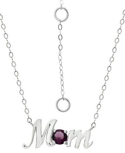 Подвеска-кулон Giani Bernini Crystal Birth Month "Mom" из стерлингового серебра, 16" + 2" удлинитель