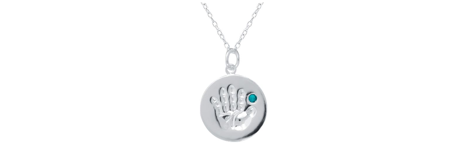 Подвеска-диск Giani Bernini Crystal Birth Month "Handprint" из стерлингового серебра 18"