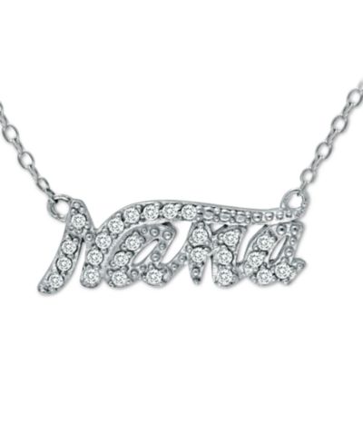 Giani Bernini Cubic Zirconia "Nana" Pendant Necklace in Sterling Silver, 16" + 2" extender, Created for Macy's