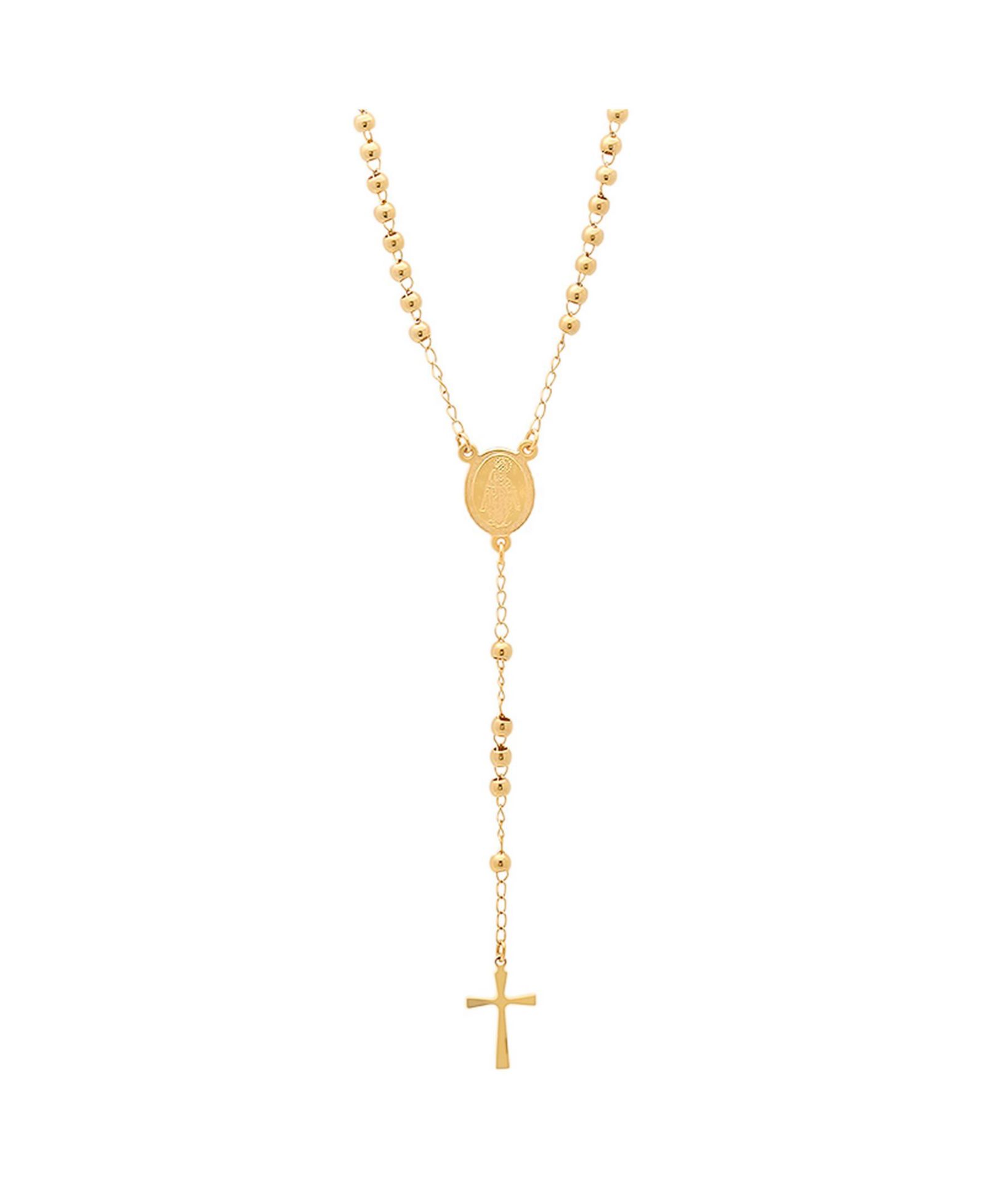 STEELTIME Ladies 18K Micron Gold Plated Stainless Steel Prayer Beaded Rosary