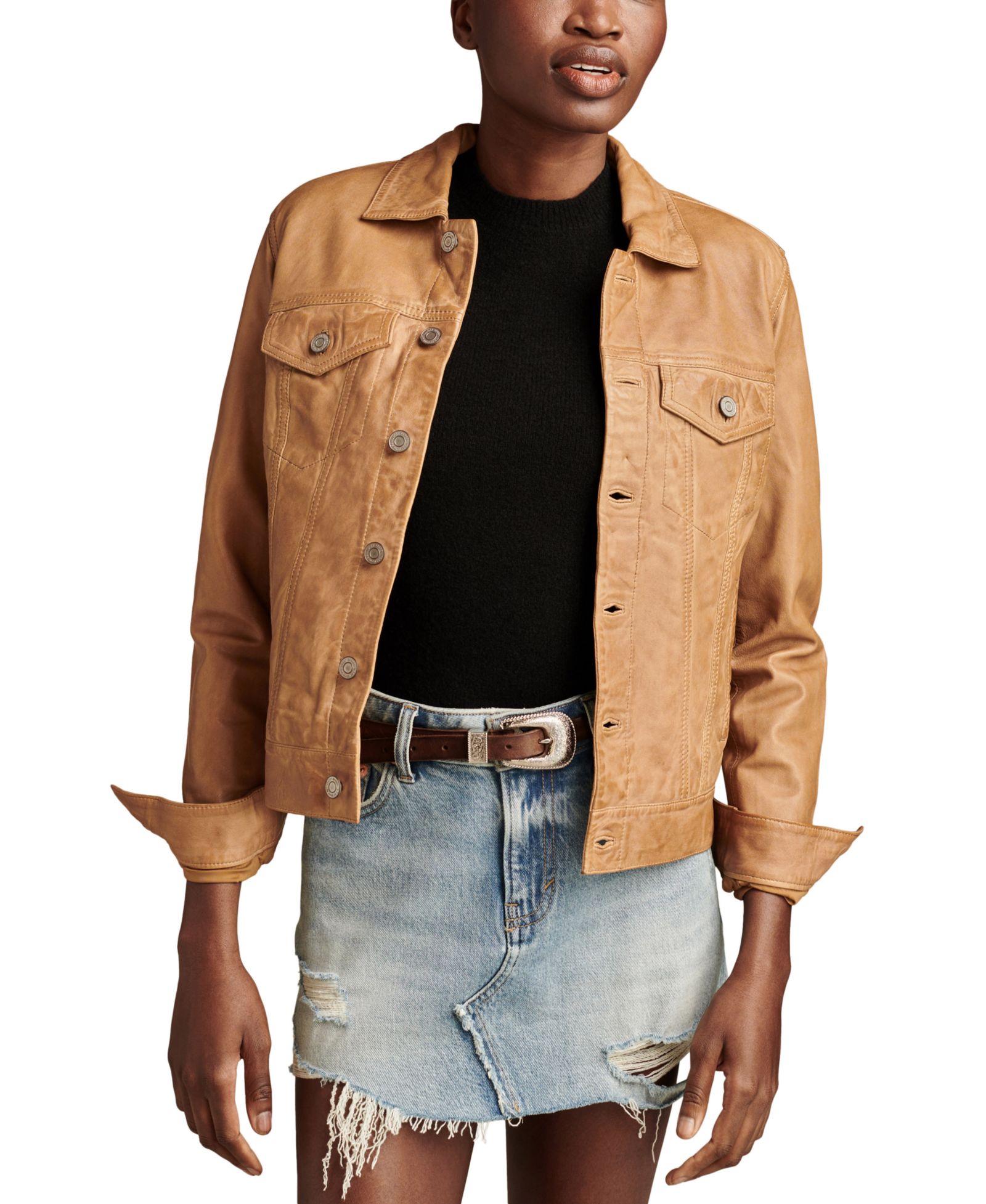 Кожаная куртка-тракер Lucky Brand