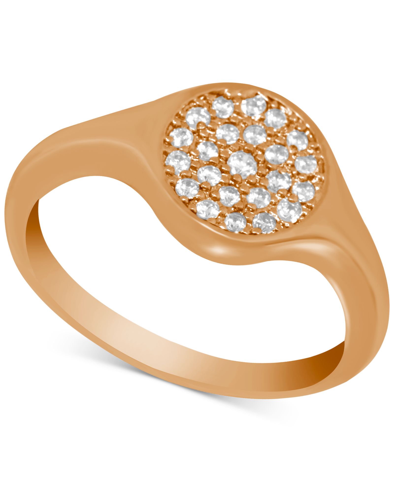 And Now This Crystal Pavé Disc Ring in Rose Gold-Plate