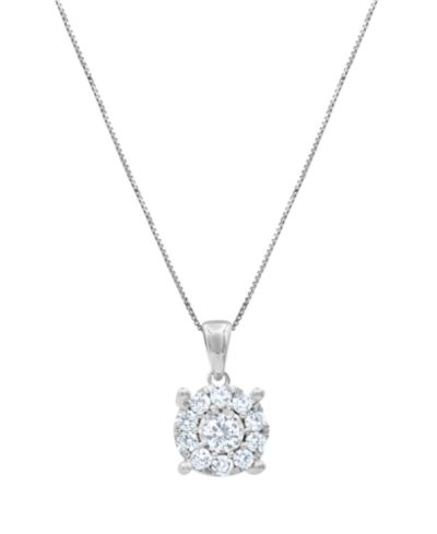 Подвеска Diamond Halo 18" в 14k Yellow, White or Rose Gold