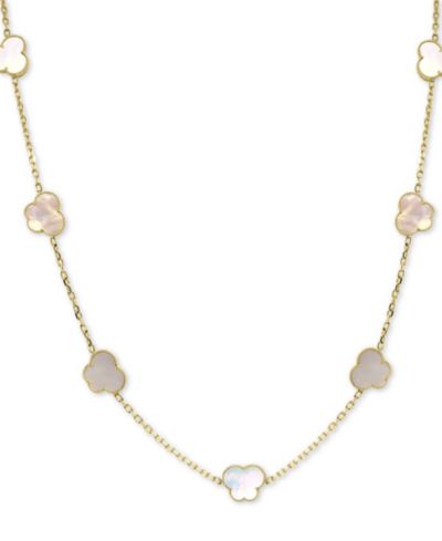 Колье EFFY® Mother-of-Pearl Butterfly 36" Statement 18k Gold-Plated Sterling Silver