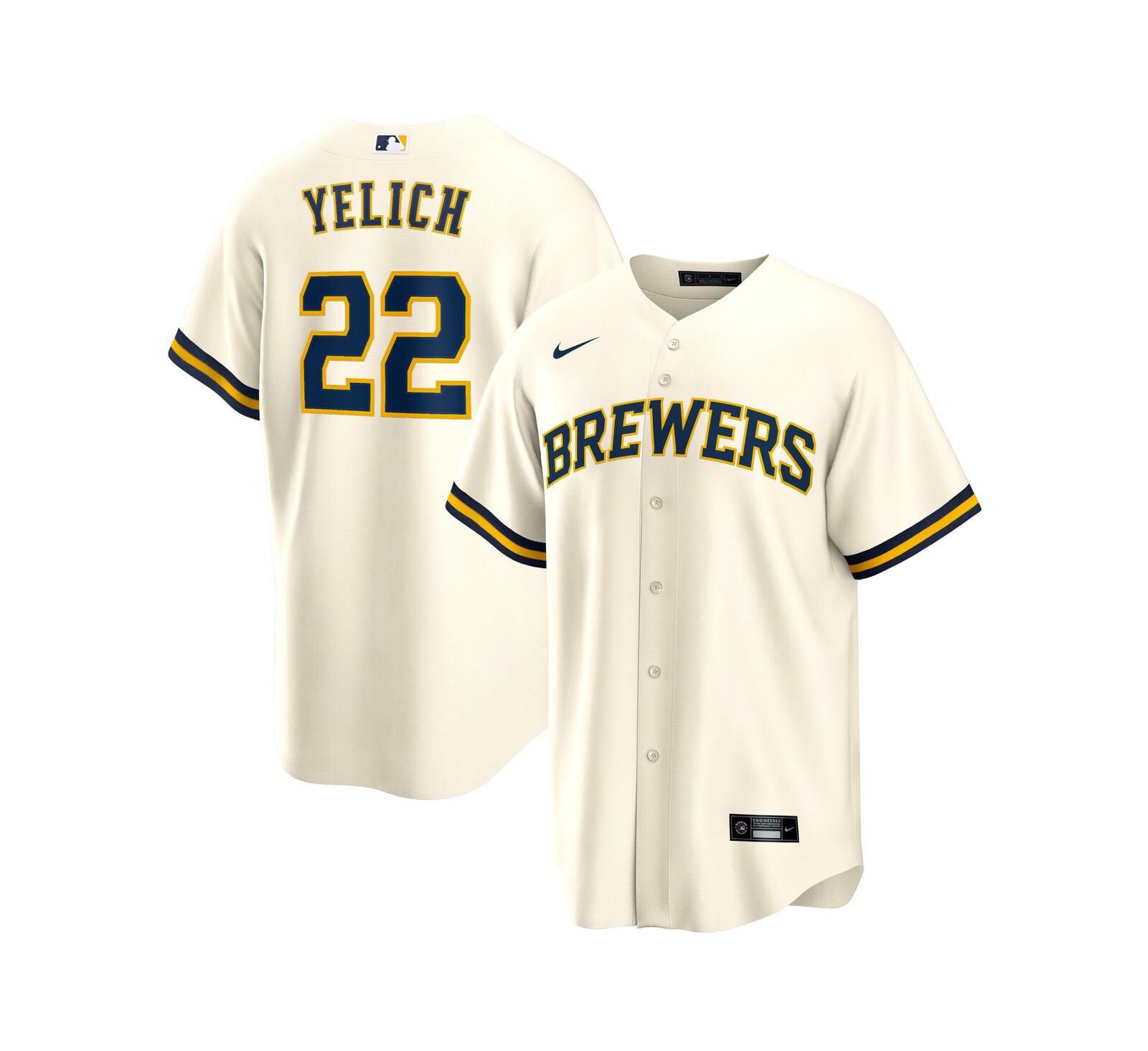 Мужская джерси Nike Christian Yelich Milwaukee Brewers Official Player Replica