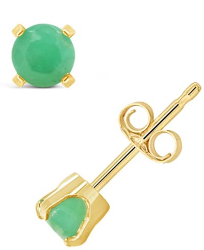Серьги-гвоздики с изумрудом (1/2 ct. t.w.) в 14K желтом золоте