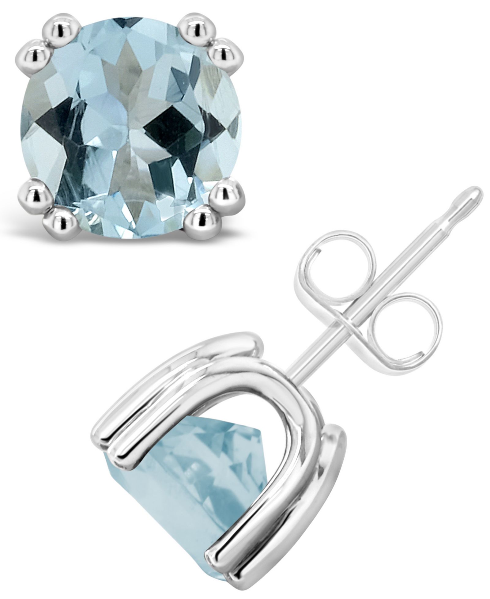 Серьги-гвоздики с аквамарином (2-1/2 ct. t.w.) в стерлинговом серебре