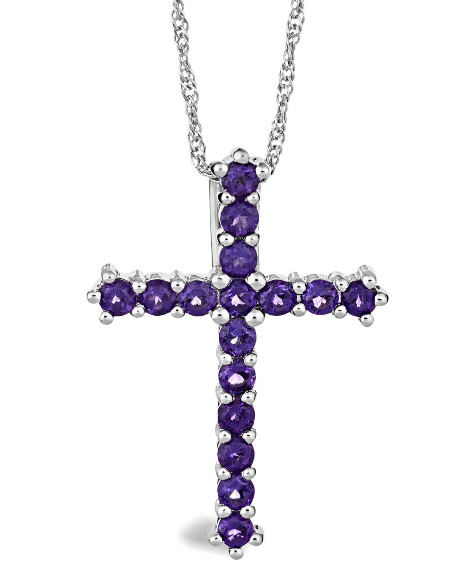 Подвеска Cross с аметистом (1-5/8 ct. t.w.) из стерлингового серебра