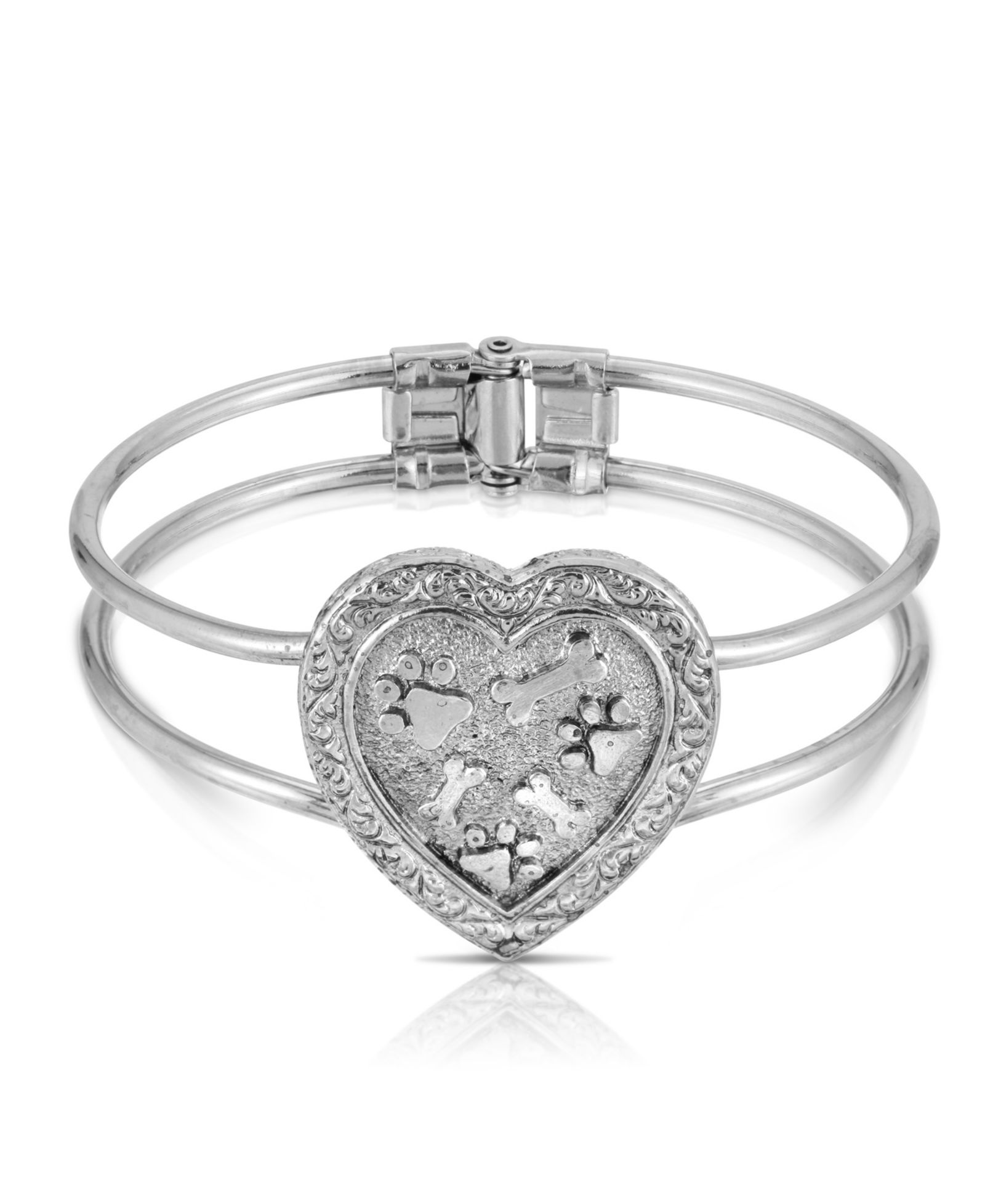 Браслет-кафф 2028 Pewter Heart Paws and Bones