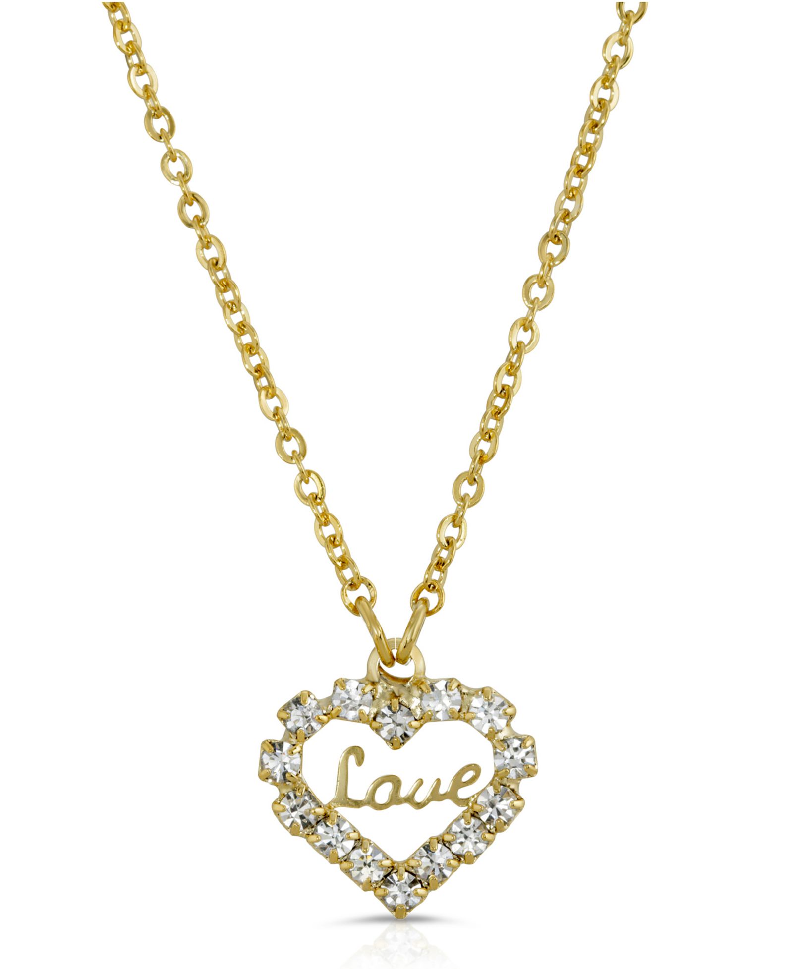 Подвеска 2028 14K Gold-tone Crystal Accented Love Heart