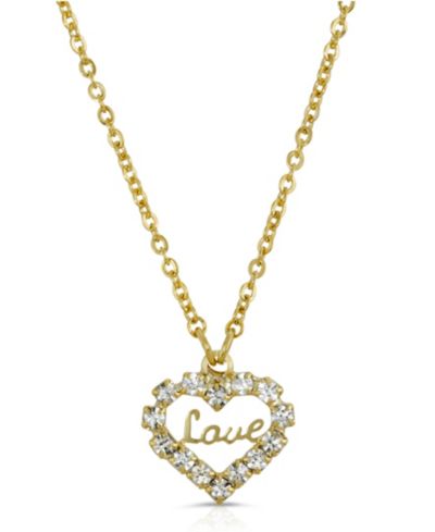Подвеска 2028 14K Gold-tone Crystal Accented Love Heart