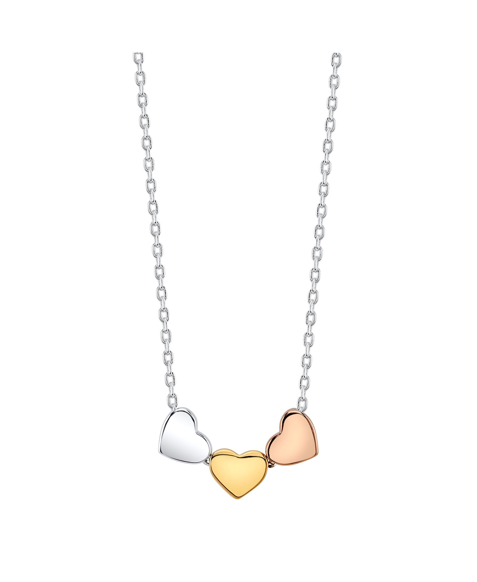 Ожерелье Unwritten Tri-Tone Silver Plated Triple Heart
