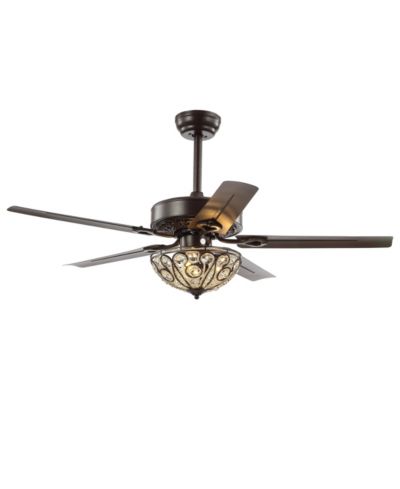 Ali 48" 3-Light Wrought Iron Led Ceiling Fan with Remote